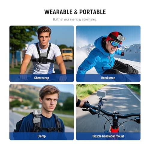 NEEWER 35 in 1 Action Camera Pro Accessories Kit Compatible with DJI Osmo Action 5 Pro 4 3 GoPro, Quick Release Adapter Mount for Diving Hiking Motorcycling Mountain Cycling Skiing Surfing Vlog, GP-51 — view 2