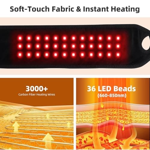 Rechargeable Wrist Hand Heating Pad Massage for Pain Relief, Cordless Heated Wrist Brace for Carpal Tunnel, Red Light Therapy Adjustable Heated Wrist Massager Wrap — view 3
