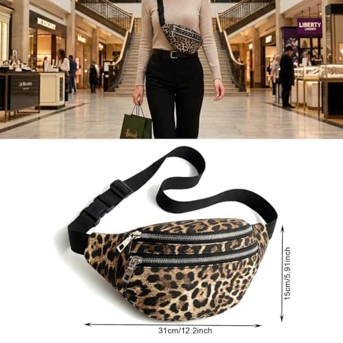 YONEEKSS Leopard Print Bum Bag with Adjustable Crossbody Strap for Women — view 3