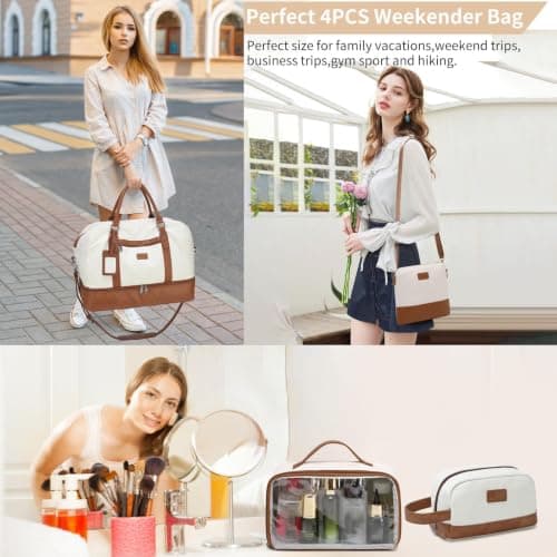 4PCS Weekender Bags for Women Large Overnight Weekend Travel Duffel Bags — view 2