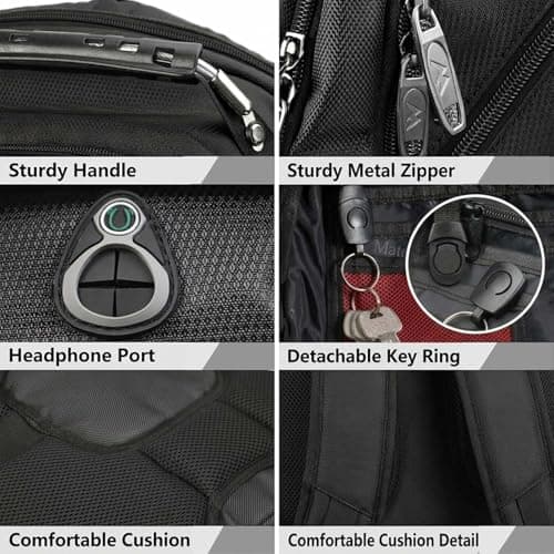 MATEIN 17.3 Inch Large Travel Laptop Backpack, Laptop Bags for School, Red — view 5