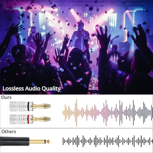 QWORK® 8 Pack 4mm Banana Plugs, Gold Plated Copper Speaker Connectors with Aluminum Shell for Home Cinema, Amplifier & Receiver — view 3