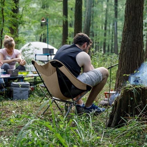 Naturehike YL05 Camping Chair, Lightweight Folding Compact Camp Chair, Fishing Chair, Garden Chair with Carry Bag Portable Chair for Outdoor,Adults,Picnic,Beach 330lbs Capacity — view 2