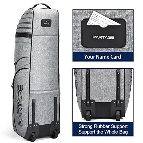 Golf Travel Bag with Wheels - Heavy Duty 900D Oxford Travel Golf Bag, Travel Cover Lightweight & Easy to Maneuver, with Shoes & Accessories Compartment (Grey) — view 5