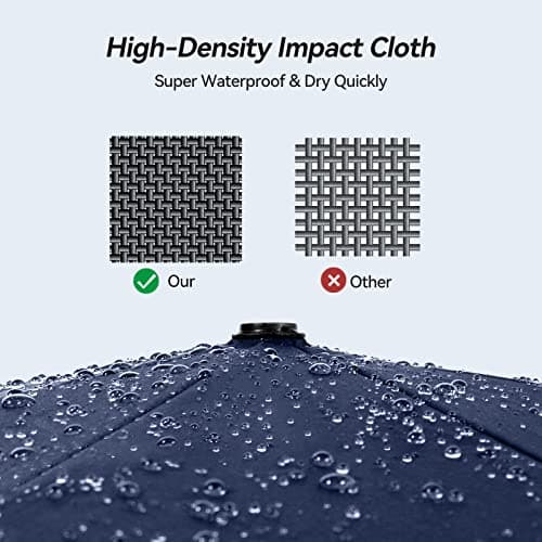TechRise Umbrella Compact Windproof Travel Umbrellas: Easy Auto Open Close, Strong Fiberglass Frame, Durable Folding Lightweight Portable Automatic Backpack Umbrella for Men and Women, 10 Ribs — view 4