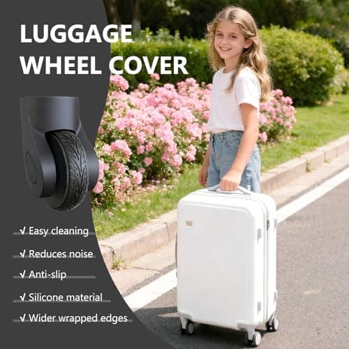 Suitcase Wheel Covers for Travel Protection – 4 Pack Silicone Luggage Wheels Protectors – Noise Reduction Wheel Guards for Spinner Trolley – Universal Fit Suitcase Accessories for Airport Travel — view 4