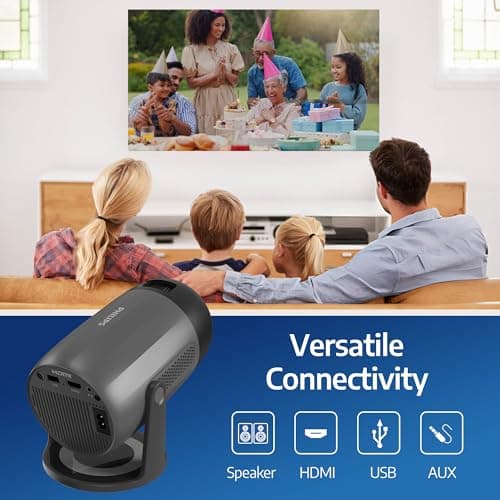 Philips, Neopix 150 home theater projector, Full HD 1920 x 1080p, 180 degree rotatable, LED light source, mirror mode, WLAN 6, stereo sound 2 x 3 watts, black — view 3