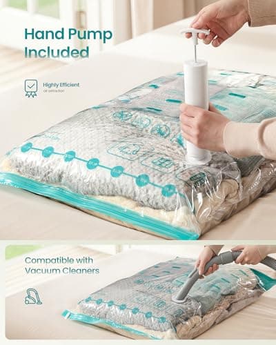 SONGMICS Vacuum Storage Bags With Hand Pump 12 Pack, 3S/3M/3L/3J — view 5