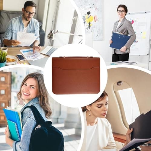 Expanding File Folder Organizer A4 Receipt Holder File Binder PU Leather — view 4