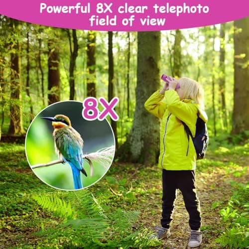 OSDUE Binoculars for Kids, 8 x Super Zoom Function Kids Telescope Outdoor Toys 4 5 6 7 8 Years Old Boys Girls High Resolution Binoculars for Kid Toys Educational Learning Purple — view 4