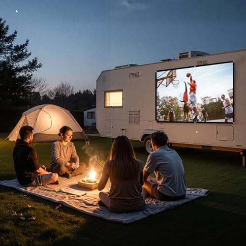 Projector Screen 120 inch,DUYIKJ Portable Projector Screen Washable Anti-Crease Indoor Outdoor 4K 16:9 HD Rear Front Projection Movies Screen for Home Theater Office Party Classroom — view 2