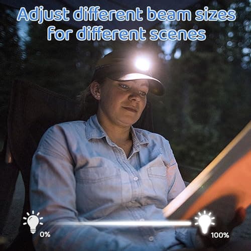 LED Lighted Headband, USB Rechargeable Night Running Headlamp Running Lights for Runners with 4 LED, Head Torch Stretchy Waterproof, Hands Free Flashlight for Runners Dog Walking Hiking (Purple) — view 6
