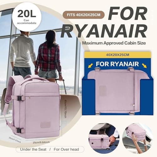 xlodea for Ryanair Cabin Bags 40x30x20 Underseat Travel Backpack Cabin Size — view 2