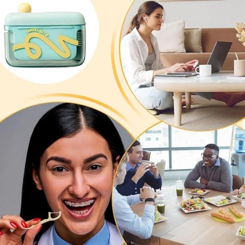 Automatic Floss - Pop-up Toothpick Dispenser, Water Resistant Storage Box, Slim Travel Hygiene Kit | 10 Piece Refill Included, Solution — view 4