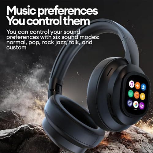 Tosuny AI Translation Wireless Headphones with Detachable LCD Touchscreen, 115 Language Translation, Built in Flashlight & Photo Control, 7.1 Channel, HiFi Stereo, for Travel — view 6