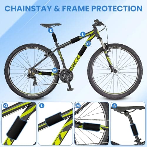 AOOWU Bicycle Frame Protector with 4 Different Sizes, Bike Racks Carbon Frame Protection, Bicycle Carrier Accessory, Transport Protection for Bike Racks, Chainstay Guards, Anti Rub and Scratch, Black — view 4