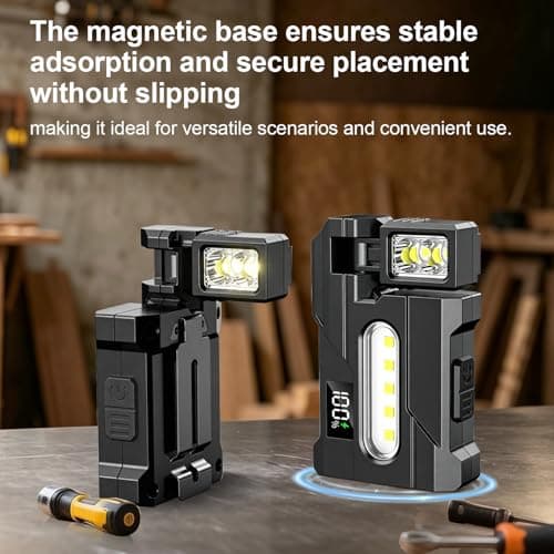 Mini EDC torch,Rechargeable Type-C , 90° Rotatable LED, Waterproof,Grey — view 6