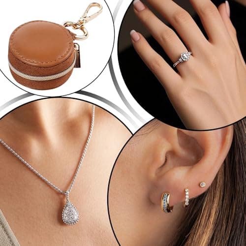 Travel Ring Holder - Ring Holder Pouch | Necklace Organizer | Organizer Pouch with Zipper Closure Box Backpack Women Girls Sports Gym Car Work Travel Storage Accessory Compact Portable Bag — view 6