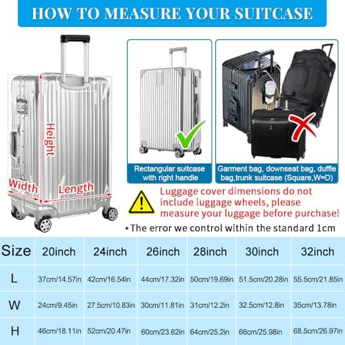 Yotako Clear PVC Suitcases Covers Protectors 30 Inch XL Large Luggage Cover — view 4