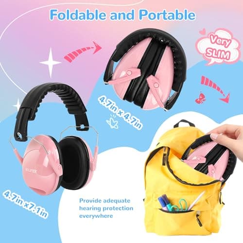 BOLIFIER Kids Ear Defenders for Children,3 Pack Safety Earmuffs Ear Protectors Noise Reduction Headphone Ear Protection Earmuffs for Boys, Girls, Toddlers & Child - 27dB SNR (3 Pack) — view 6