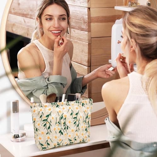 3PCS Cosmetic Bags Portable Multifunctional Travel Canvas Makeup Bag Set — view 6