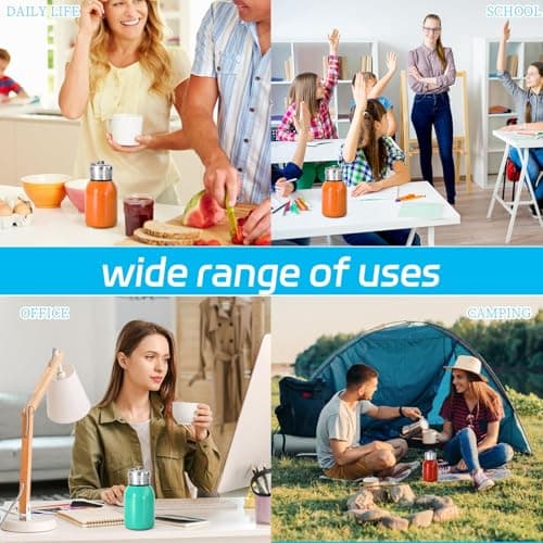 4 Pack Small Stainless Steel Water Bottles, 300ml Insulated Flasks — view 6