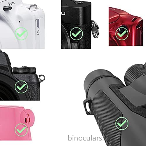 YMTHamaz3 Camera Neck Strap Thin Leather/Binoculars Strap Black — view 6