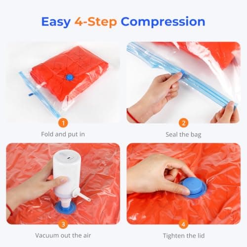 15 Pack Vacuum Storage Bags with Cordless Electric Pump in 5 Combo Sizes — view 6
