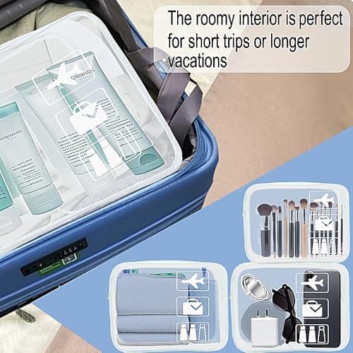 Parsuko 2 PCS Clear Toiletries Bag, TSA Approved, Waterproof, White — view 4