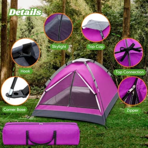 Woanger 12 Pack Bulk 2 Person Camping Tents for Homeless Lightweight Outdoor Tent with Rain Fly and Carrying Bag Waterproof Windproof Setup for Homeless Camping Backpacking (Multicolor) — view 4