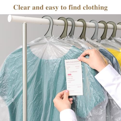 10 Pack Long Dress Covers 71 Inch Clear Garment Bags for Hanging Clothes Plastic Suit Bags Dry Cleaning Bags Hanging Dust-proof Garment Bags for Coat Gowns Dresses — view 5