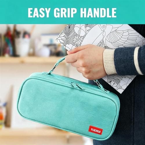 YOULIKE Large Capacity Pencil Case - Big Storage Pen Case with Compartments for Office College School - Pen Bag Pencil Pouch Stationery Organizer Box for Girls Boys Teen Adults (Turquoise) — view 5