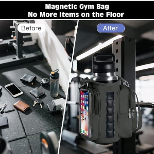 Magnetic Gym Bag Water Bottle Holder with Pockets for Sports Travel Work — view 4
