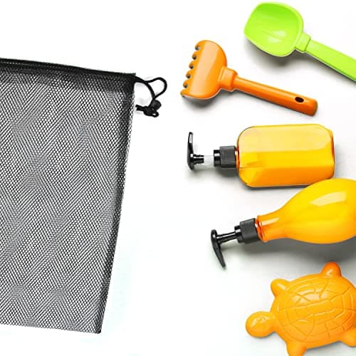 ALLY-MAGIC Large Mesh Drawstring Bag, Net Beach Tote Bag Mesh Stuff Sack Storage Bag with Drawstring Multi Functional Nylon Bags for Swimming Beach Pool Sand Toys Equipment Travel and Sports Y7STCSD — view 5