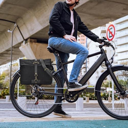 Vintage Oil-Waxed Canvas Motorcycle Saddlebag - Heavy Duty Side Bag & Pannier | Retro Tool & Messenger Bag for Bikers | Waterproof Storage for Road Trips, Camping & Commuting — view 4