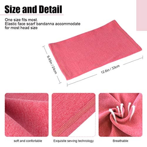 HEGCOIIE Neck Warmer Snood for Men & Women,Winter Neck Gaiter Fleece Bandana Face Covering Mask Windproof Neck Scarf Neckwear for Outdoor Sports Motorcycle Skiing Running Cycling (Rose Red) — view 4