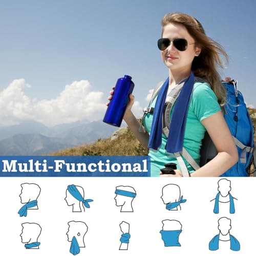 Cooling Towel, Gym Towel, 4 Pack Cooling Towels for Neck, Soft Breathable Travel Cool Towel, Sports Towels for Gym, Golf, Yoga, Fitness, Camping, Running, Workout and More Activities — view 6