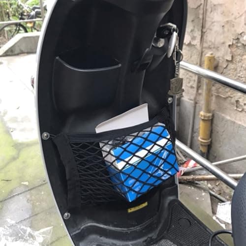 Cargo Net - Stretchable Nylon Mesh Net For Bike Or Motorcycle, Tightly Secures Gear In Transit | Strong Elastic Storage Net With Hooks For Helmet Bag, Rear Basket, Cycling Or Touring Equipment — view 3