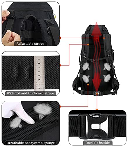 Doshwin 70L Backpack Trekking Camping Travel Hiking Large Rucksack for Men Women (Black) — view 5