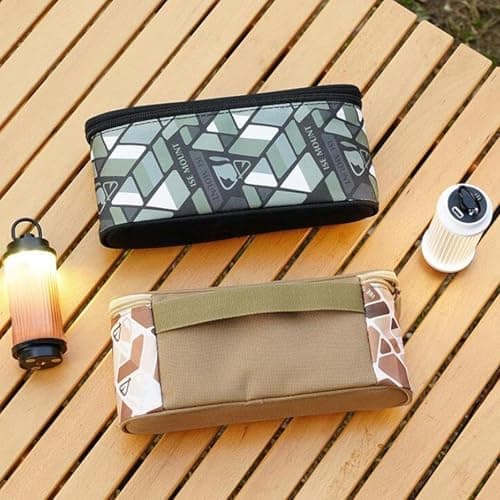 Fenteer Camping Storage Bag Pouch Handbag Multipurpose Anti Collision with Handle Organizer for Barbecue Picnic Travel Outdoor Hiking, Khaki — view 3