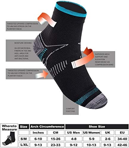 Compression Socks - Upgraded Sport Plantar Fasciitis Arch Support- Low Cut Compression Foot Socks Best for Athletic Sports, Running, Medical, Travel, Pregnancy (6 Pairs) — view 4