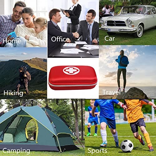 First Aid Kit Bag Empty Waterproof Medications Organizer Portable EVA First Aid Supplies Package Compact Lightweight Emergency Survival Rescue Cases Medical Kit for Home Car Travel Outdoor (Red) — view 6
