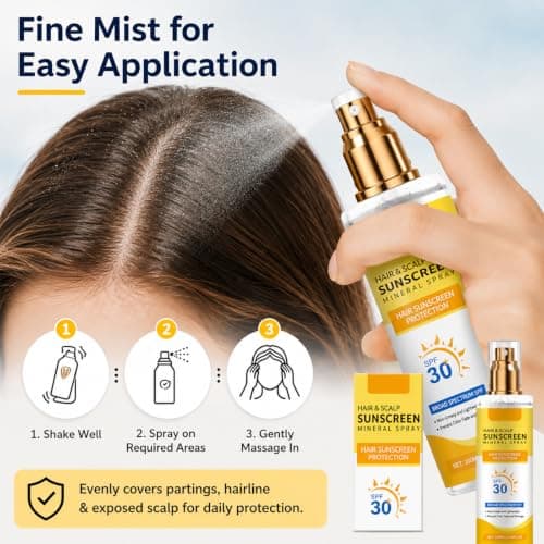 Scalp & Hair Sunscreen Spray SPF 30+,Non-Greasy Scalp Sunscreen, Sun Protection for Hairs,Lightweight UV Hair Protector Spray, Sun Cream Perfect for Beach, Hiking & Outdoor Sport,100ml — view 3