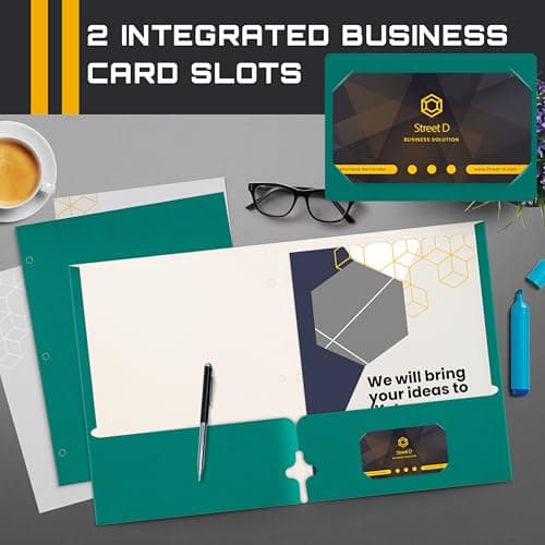 Two Pocket Portfolio Folders, 50-Pack, Teal, Letter Size Paper Folders, by Better Office Products, 50 Pieces, Teal — view 4
