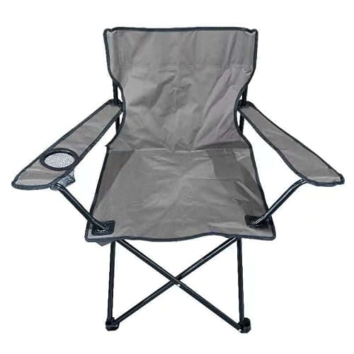 Vencier Folding Camping Chair – Outdoor Portable Garden Chair, Lightweight Design Lounger Seat with Cup Holder – Ideal for Summer to go Beach, Sun Bathing, Fishing, Parties, Trips and BBQs (Grey)