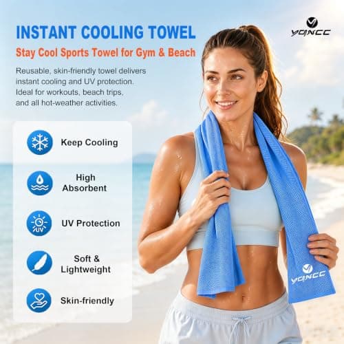 YQXCC 2 Pack Cooling Towels, 100x30 cm, Cool Towel for Neck & Face — view 2