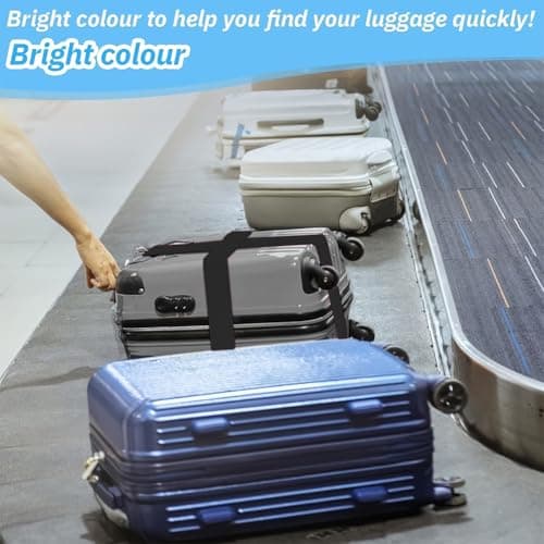 4Pcs Luggage Straps with 3‑Digit Coded Lock, Adjustable Suitcase Belts — view 2