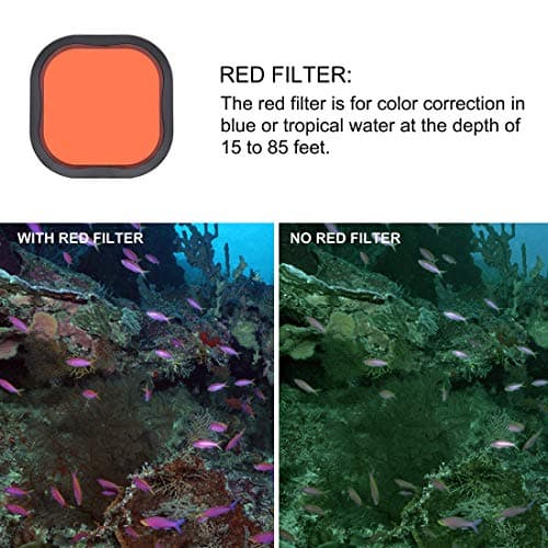 GEPULY Red Filters for GoPro Hero 8 9 10 11 12 13 Official Waterproof Case — view 5