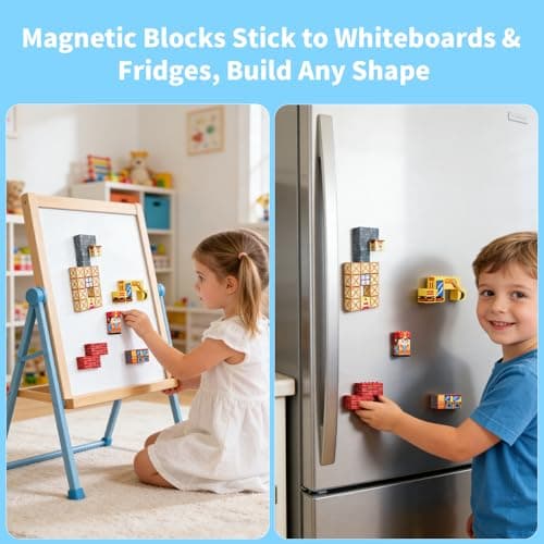 MEESHEEP Magnetic Blocks Travel Set for Kids Toddlers Travel Games Farm — view 4