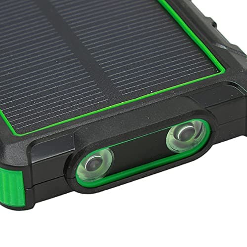 SIXRUN Portable Solar Phone, 20000mAh with and Flashlight (Black Green) — view 3
